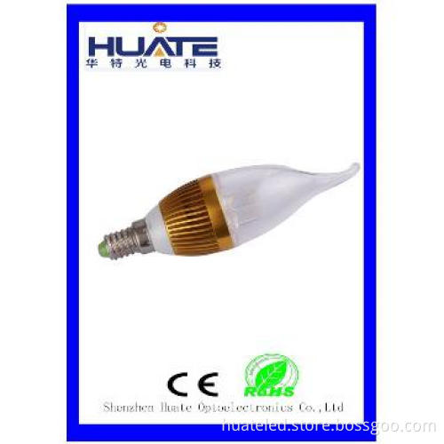 New Designed 3W LED Candle Light silver & gold color energy saving